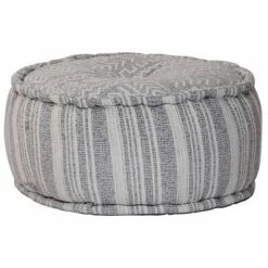 VidaXL Pouf fait à la main avec motif Bleu 50x25 cm Coton