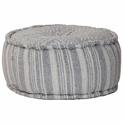 VidaXL Pouf fait à la main avec motif Bleu 50x25 cm Coton 1 VidaXL Pouf fait à la main avec motif Bleu 50x25 cm Coton