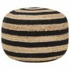 VidaXL Pouf fait à la main Noir 45 x 30 cm Jute