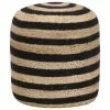 VidaXL Pouf fait à la main Noir 40 x 45 cm Jute