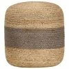 VidaXL Pouf fait à la main Gris 40 x 45 cm Jute