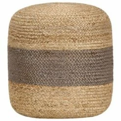 VidaXL Pouf fait Ă la main Gris 40 x 45 cm Jute