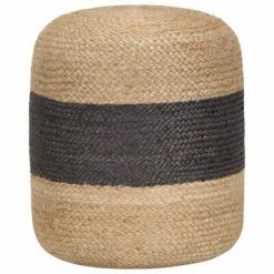 VidaXL Pouf fait à la main Gris foncé 40 x 45 cm Jute