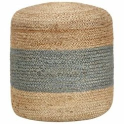 VidaXL Pouf fait à la main Vert olive 40 x 45 cm Jute