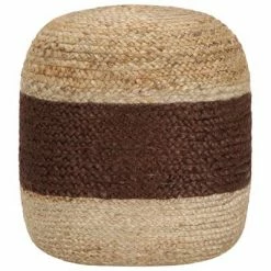 VidaXL Pouf fait à la main Marron 40 x 45 cm Jute