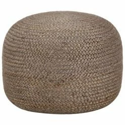 VidaXL Pouf fait à la main Gris clair 45 x 30 cm Jute