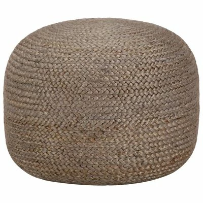 VidaXL Pouf fait à la main Gris clair 45 x 30 cm Jute 1 VidaXL Pouf fait à la main Gris clair 45 x 30 cm Jute