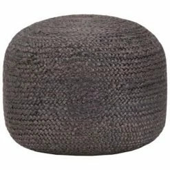 VidaXL Pouf fait à la main Gris foncé 45 x 30 cm Jute