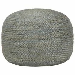 VidaXL Pouf fait à la main Vert olive 45 x 30 cm Jute