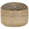 VidaXL Pouf fait à la main Noir 45 x 30 cm Jute