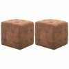 VidaXL 2 pcs Poufs Marron 30 x 30 x 30 cm Similicuir daim