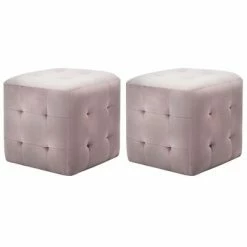VidaXL 2 pcs Poufs Rose 30 x 30 x 30 cm Tissu velours