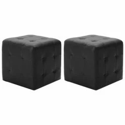 VidaXL Poufs 2 pcs Noir 30 x 30 x 30 cm Similicuir