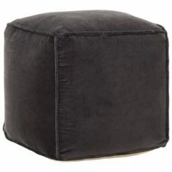 VidaXL Pouf Velours de coton 40 x 40 x 40 cm Anthracite