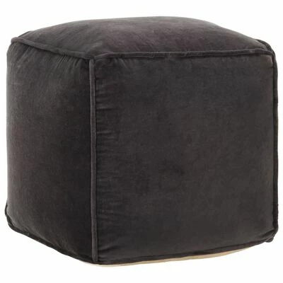 VidaXL Pouf Velours de coton 40 x 40 x 40 cm Anthracite 1 VidaXL Pouf Velours de coton 40 x 40 x 40 cm Anthracite
