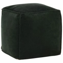 VidaXL Pouf Velours de coton 40 x 40 x 40 cm Vert forêt
