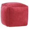VidaXL Pouf Velours de coton 40 x 40 x 40 cm Rouge