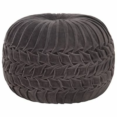 VidaXL Pouf Velours de coton Design de sarrau 40 x 30 cm Anthracite 1 VidaXL Pouf Velours de coton Design de sarrau 40 x 30 cm Anthracite