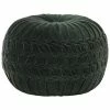 VidaXL Pouf Velours de coton Design de sarrau 40 x 30 cm Vert
