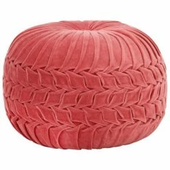 VidaXL Pouf Velours de coton Design de sarrau 40 x 30 cm Rose
