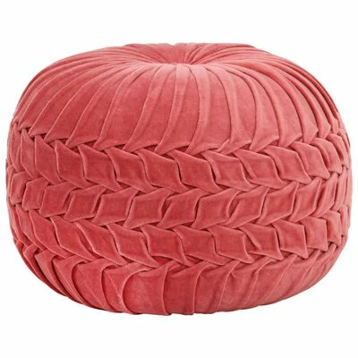 VidaXL Pouf Velours de coton Design de sarrau 40 x 30 cm Rose 1 VidaXL Pouf Velours de coton Design de sarrau 40 x 30 cm Rose