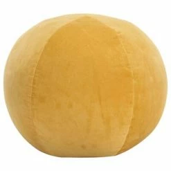 VidaXL Pouf Velours de coton 50 x 35 cm Jaune