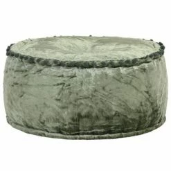 VidaXL Pouf Rond Velours 40 x 20 cm Vert
