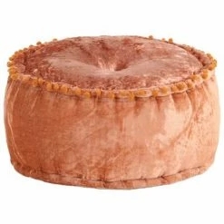VidaXL Pouf Rond Velours 40 x 20 cm Rouille