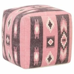 VidaXL Pouf Design imprimé Rose 45x45x45 cm Coton