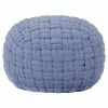 VidaXL Pouf Design tressé Bleu 50x35 cm Coton