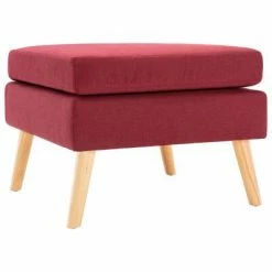 VidaXL Repose-pied Rouge bordeaux Tissu