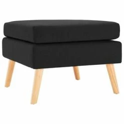 VidaXL Repose-pied Noir Tissu