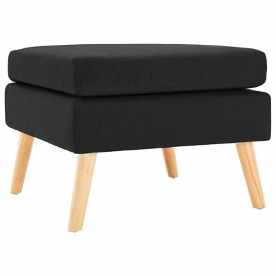 VidaXL Repose-pied Noir Tissu 1 VidaXL Repose-pied Noir Tissu