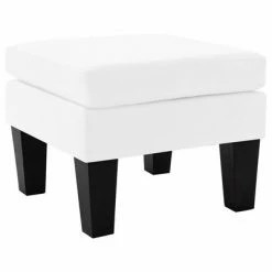 VidaXL Repose-pied Blanc Similicuir