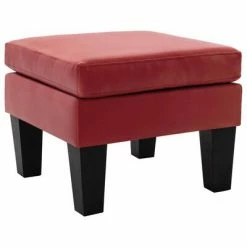 VidaXL Repose-pied Rouge bordeaux Similicuir