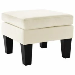 VidaXL Repose-pied Crème Similicuir