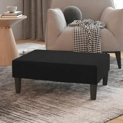 VidaXL Repose-pied Noir 78x56x32 cm Velours 2 VidaXL Repose-pied Noir 78x56x32 cm Velours – Image 2