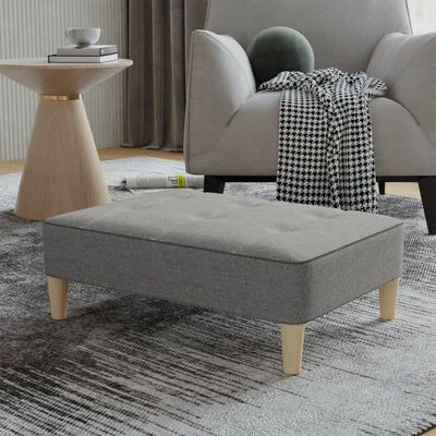 VidaXL Repose-pied Gris clair 78x56x32 cm Tissu 2 VidaXL Repose-pied Gris clair 78x56x32 cm Tissu – Image 2