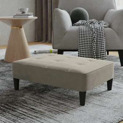 VidaXL Repose-pied Gris clair 78x56x32 cm Velours 2 VidaXL Repose-pied Gris clair 78x56x32 cm Velours – Image 2