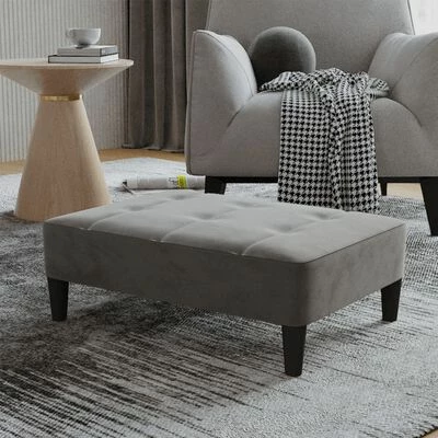 VidaXL Repose-pied Gris foncé 78x56x32 cm Velours 2 VidaXL Repose-pied Gris foncé 78x56x32 cm Velours – Image 2