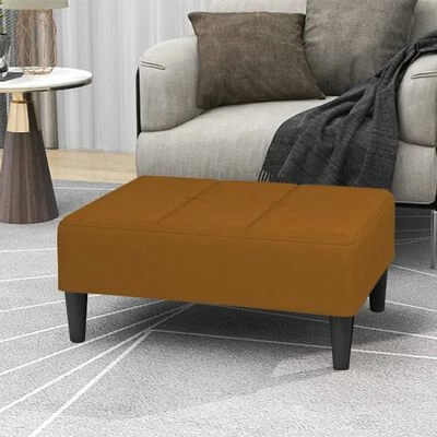 VidaXL Repose-pied Marron 78x56x32 cm Velours 2 VidaXL Repose-pied Marron 78x56x32 cm Velours – Image 2