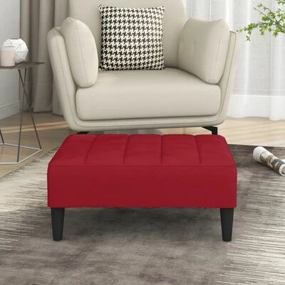 VidaXL Repose-pied Rouge bordeaux 78x56x32 cm Velours 2 VidaXL Repose-pied Rouge bordeaux 78x56x32 cm Velours – Image 2