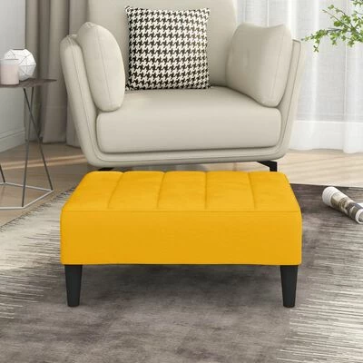 VidaXL Repose-pied Jaune 78x56x32 cm Velours 2 VidaXL Repose-pied Jaune 78x56x32 cm Velours – Image 2