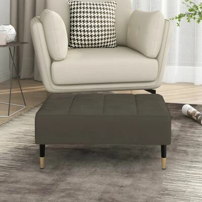 VidaXL Repose-pied Gris foncé 78x56x32 cm Velours 2 VidaXL Repose-pied Gris foncé 78x56x32 cm Velours – Image 2