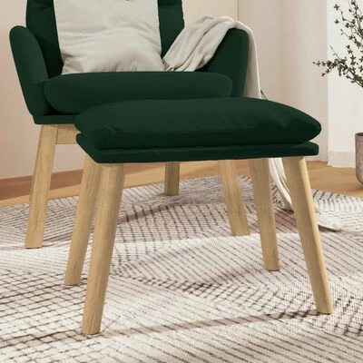 VidaXL Repose-pied Vert foncé 45x29,5x39 cm Velours 2 VidaXL Repose-pied Vert foncé 45x29,5x39 cm Velours – Image 2