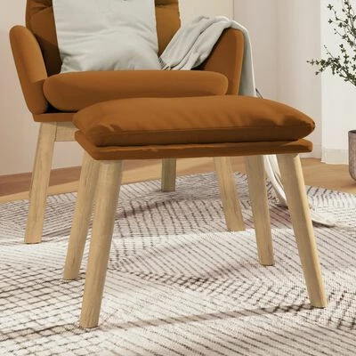 VidaXL Repose-pied Marron 45x29,5x39 cm Velours 2 VidaXL Repose-pied Marron 45x29,5x39 cm Velours – Image 2