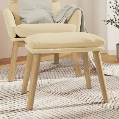 VidaXL Repose-pied Blanc crème 45x29,5x39 cm Velours 2 VidaXL Repose-pied Blanc crème 45x29,5x39 cm Velours – Image 2