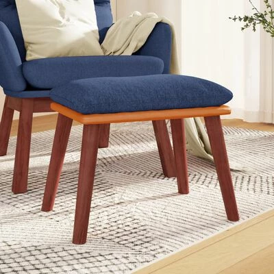 VidaXL Repose-pied Bleu 45x29,5x39 cm Tissu et similicuir 2 VidaXL Repose-pied Bleu 45x29,5x39 cm Tissu et similicuir – Image 2