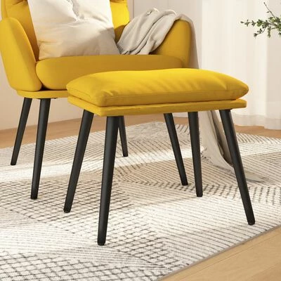 VidaXL Repose-pied Jaune moutarde 45x29,5x39 cm Tissu 2 VidaXL Repose-pied Jaune moutarde 45x29,5x39 cm Tissu – Image 2