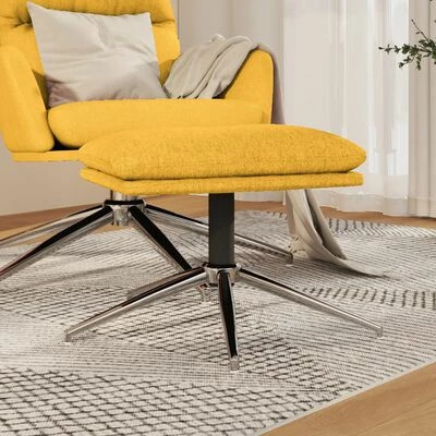 VidaXL Repose-pied Jaune moutarde 60x60x39 cm Tissu 2 VidaXL Repose-pied Jaune moutarde 60x60x39 cm Tissu – Image 2